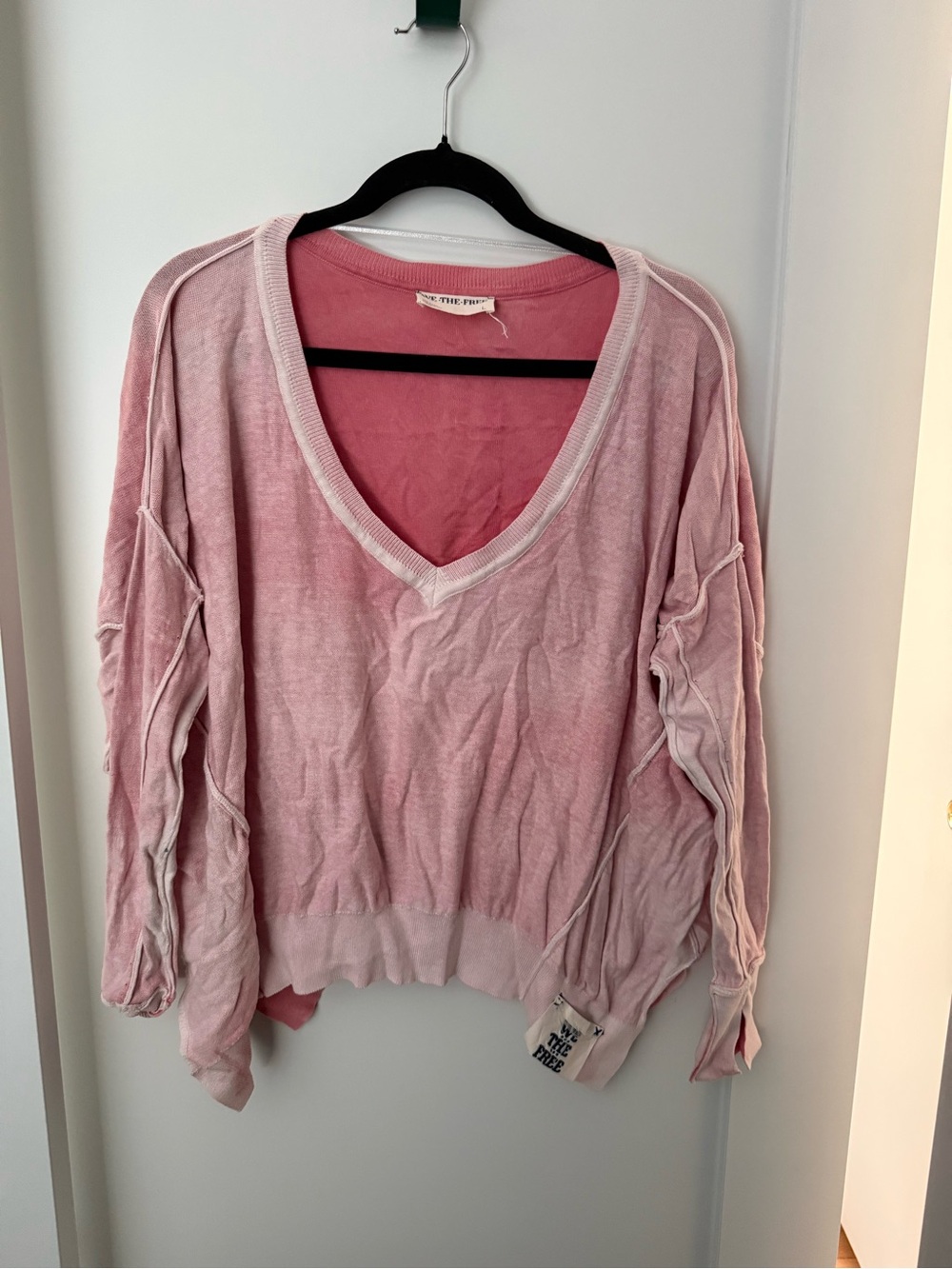We The Free Rose Pink Gibson VNeck Pullover Sweater